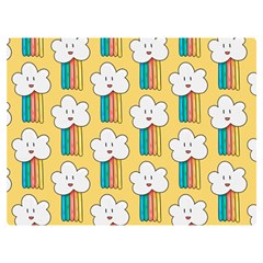 Smile Cloud Rainbow Pattern Yellow Two Sides Premium Plush Fleece Blanket (Extra Small) from ArtsNow.com 40 x30  Blanket Front