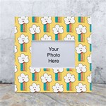 Smile Cloud Rainbow Pattern Yellow White Box Photo Frame 4  x 6 