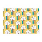 Smile Cloud Rainbow Pattern Yellow Crystal Sticker (A4)