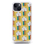 Smile Cloud Rainbow Pattern Yellow iPhone 14 TPU UV Print Case
