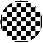 Chess Board Background Design Wooden Bottle Opener (Round)