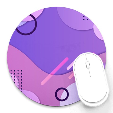 Hand Drawn Abstract Organic Shapes Background Round Mousepad from ArtsNow.com Front