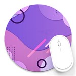 Hand Drawn Abstract Organic Shapes Background Round Mousepad