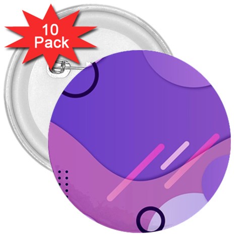 Hand Drawn Abstract Organic Shapes Background 3  Buttons (10 pack)  from ArtsNow.com Front