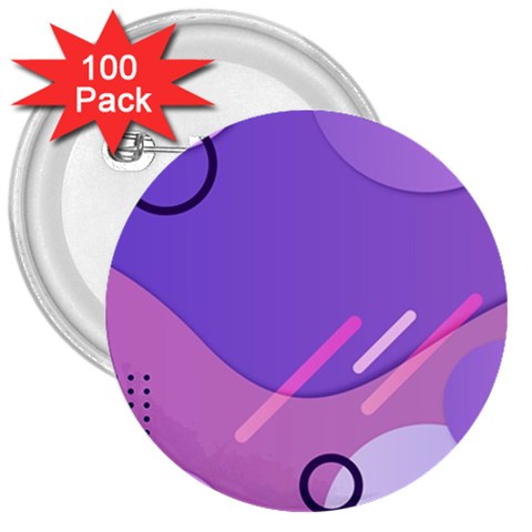 Hand Drawn Abstract Organic Shapes Background 3  Buttons (100 pack)  from ArtsNow.com Front