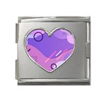 Hand Drawn Abstract Organic Shapes Background Mega Link Heart Italian Charm (18mm)