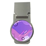 Hand Drawn Abstract Organic Shapes Background Money Clips (Round) 