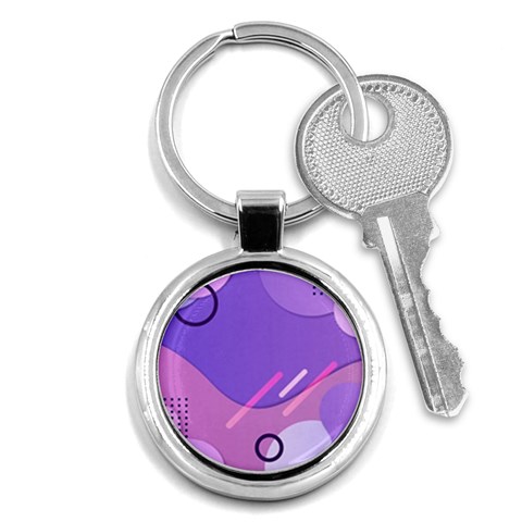 Hand Drawn Abstract Organic Shapes Background Key Chain (Round) from ArtsNow.com Front
