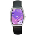 Hand Drawn Abstract Organic Shapes Background Barrel Style Metal Watch
