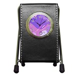 Hand Drawn Abstract Organic Shapes Background Pen Holder Desk Clock