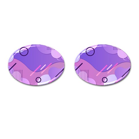 Hand Drawn Abstract Organic Shapes Background Cufflinks (Oval) from ArtsNow.com Front(Pair)