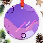 Hand Drawn Abstract Organic Shapes Background Round Ornament (Two Sides)