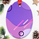 Hand Drawn Abstract Organic Shapes Background Oval Ornament (Two Sides)