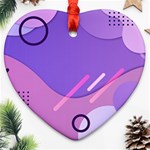 Hand Drawn Abstract Organic Shapes Background Heart Ornament (Two Sides)