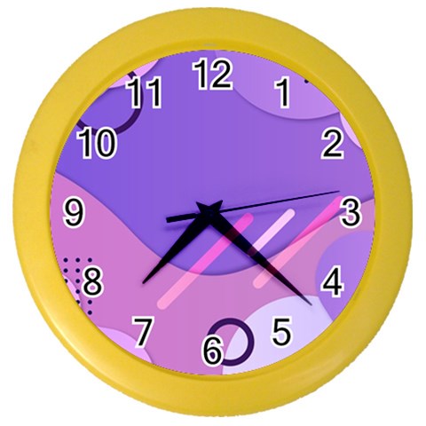 Hand Drawn Abstract Organic Shapes Background Color Wall Clock from ArtsNow.com Front