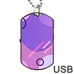 Hand Drawn Abstract Organic Shapes Background Dog Tag USB Flash (One Side)