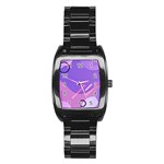 Hand Drawn Abstract Organic Shapes Background Stainless Steel Barrel Watch
