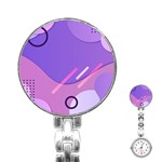 Hand Drawn Abstract Organic Shapes Background Stainless Steel Nurses Watch