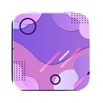 Hand Drawn Abstract Organic Shapes Background Square Metal Box (Black)