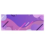 Hand Drawn Abstract Organic Shapes Background Banner and Sign 8  x 3 