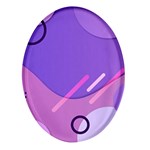 Hand Drawn Abstract Organic Shapes Background Oval Glass Fridge Magnet (4 pack)