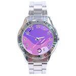 Colorful Labstract Wallpaper Theme Stainless Steel Analogue Watch