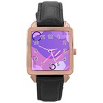 Colorful Labstract Wallpaper Theme Rose Gold Leather Watch 