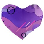 Colorful Labstract Wallpaper Theme Large 19  Premium Flano Heart Shape Cushions