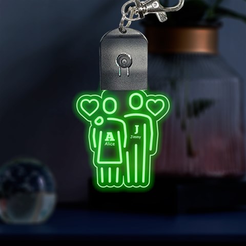 Couple Sign Graphic LED Key Chain from ArtsNow.com Front