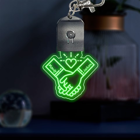 Hold Hands Graphic LED Key Chain from ArtsNow.com Front