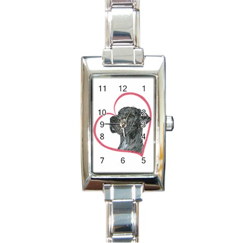 NMrl Heartline Rectangular Italian Charm Watch from ArtsNow.com Front