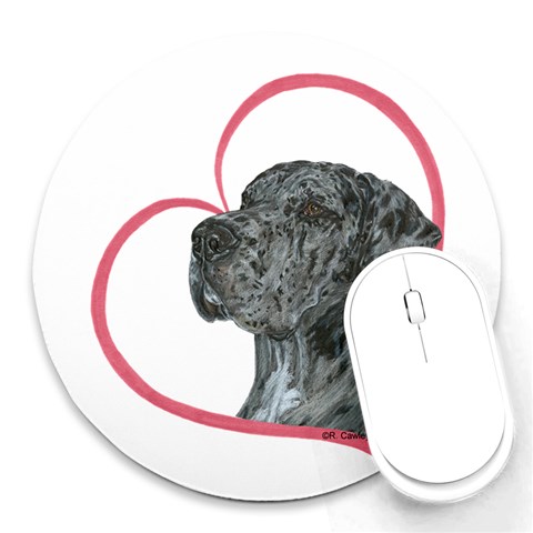 NMrl Heartline Round Mousepad from ArtsNow.com Front