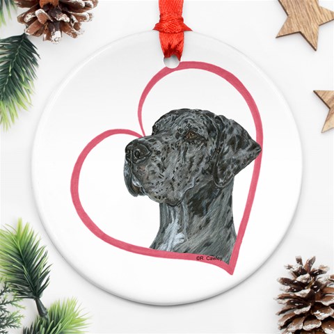 NMrl Heartline Ornament (Round) from ArtsNow.com Front