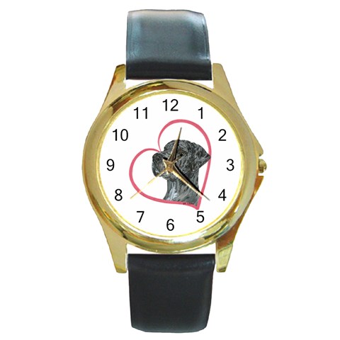 NMrl Heartline Round Gold Metal Watch from ArtsNow.com Front