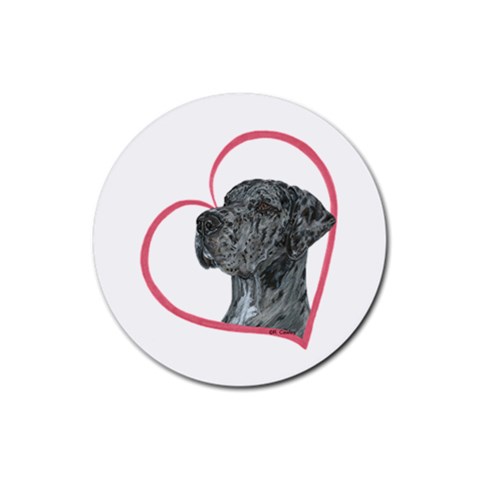NMrl Heartline Rubber Coaster (Round) from ArtsNow.com Front