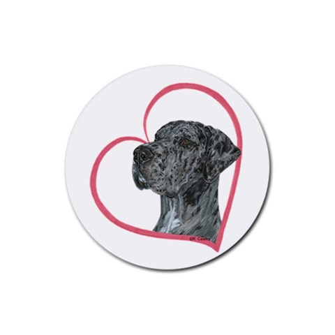 NMrl Heartline Rubber Round Coaster (4 pack) from ArtsNow.com Front