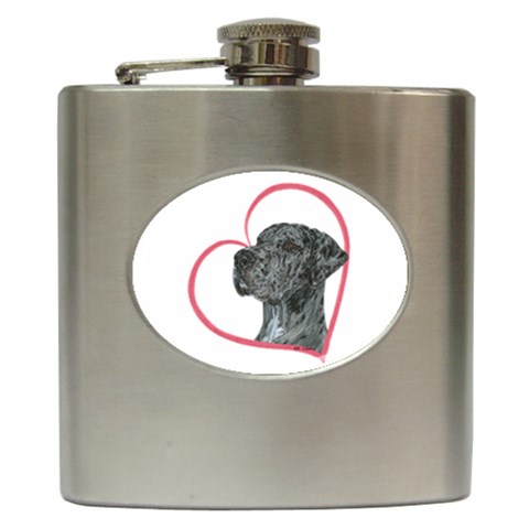 NMrl Heartline Hip Flask (6 oz) from ArtsNow.com Front