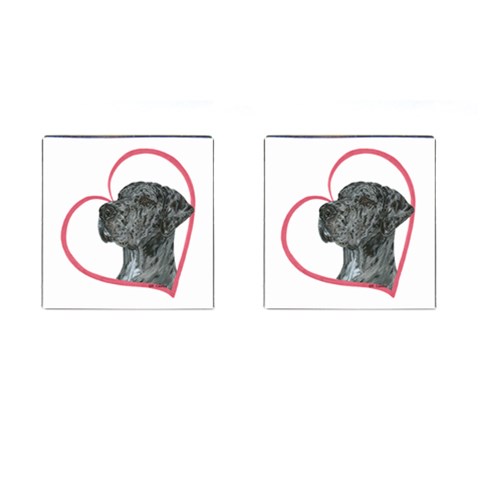 NMrl Heartline Cufflinks (Square) from ArtsNow.com Front(Pair)