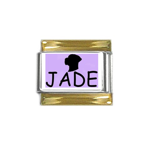 jadecharm2 Gold Trim Italian Charm (9mm) from ArtsNow.com Front
