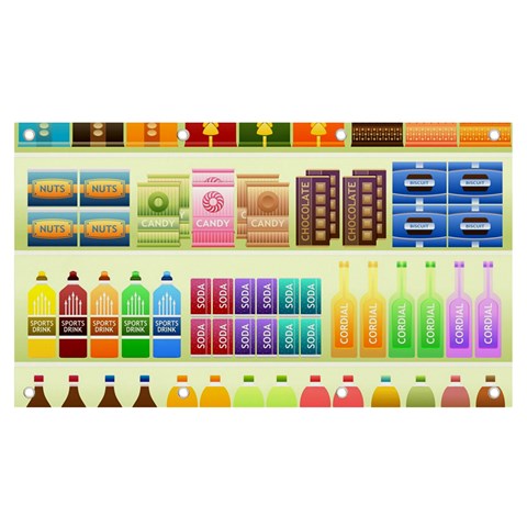 Supermarket Shelf Products Snacks Banner and Sign 7  x 4  from ArtsNow.com Front