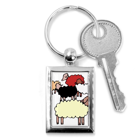 Sheep Key Chain (Rectangle) from ArtsNow.com Front