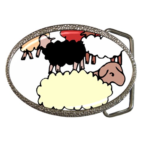 Sheep Belt Buckle from ArtsNow.com Front