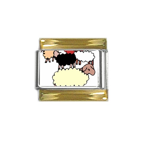 Sheep Gold Trim Italian Charm (9mm) from ArtsNow.com Front