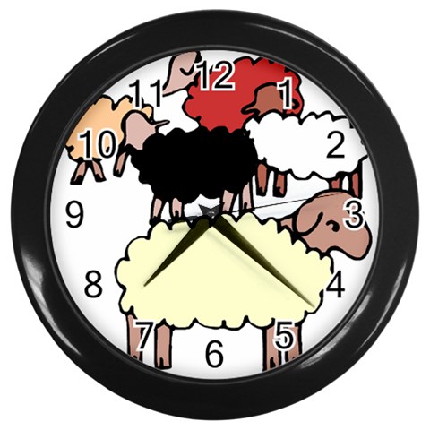 Sheep Wall Clock (Black) from ArtsNow.com Front