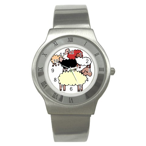 Sheep Stainless Steel Watch from ArtsNow.com Front