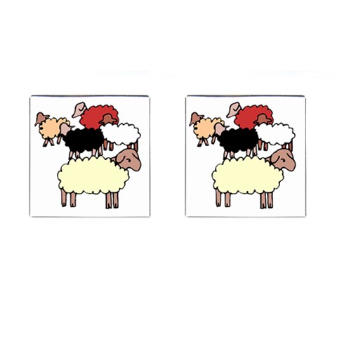 Sheep Cufflinks (Square) from ArtsNow.com Front(Pair)
