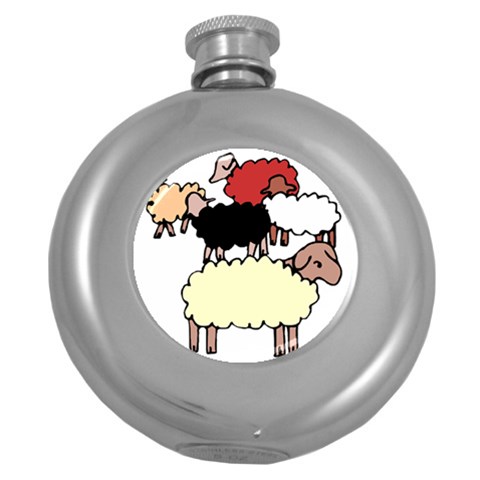 Sheep Hip Flask (5 oz) from ArtsNow.com Front