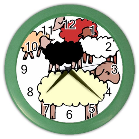 Sheep Color Wall Clock from ArtsNow.com Front