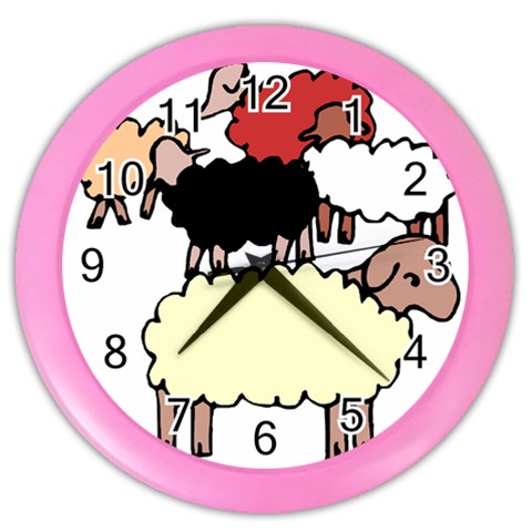 Sheep Color Wall Clock from ArtsNow.com Front