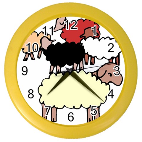 Sheep Color Wall Clock from ArtsNow.com Front